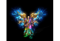 白羽镶金衣服武器+首饰全特效 七彩道神衣服武器+首饰全特效